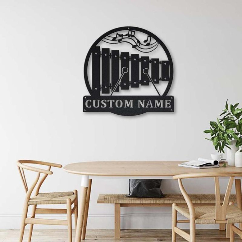Personalized Xylophone Monogram Metal Sign Art | Custom Xylophone Monogram Metal Sign | Birthday Gift | Xylophone Gift | Music Gift
