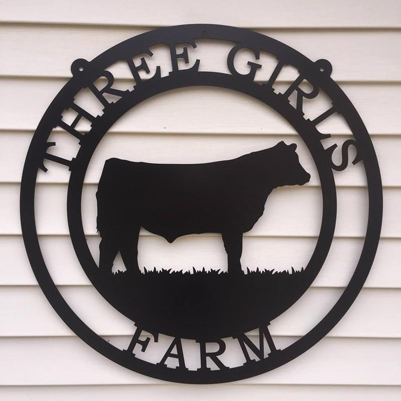Cattle Brand Metal Farm Sign Cut Metal Sign Metal Wall Art Metal House Sign