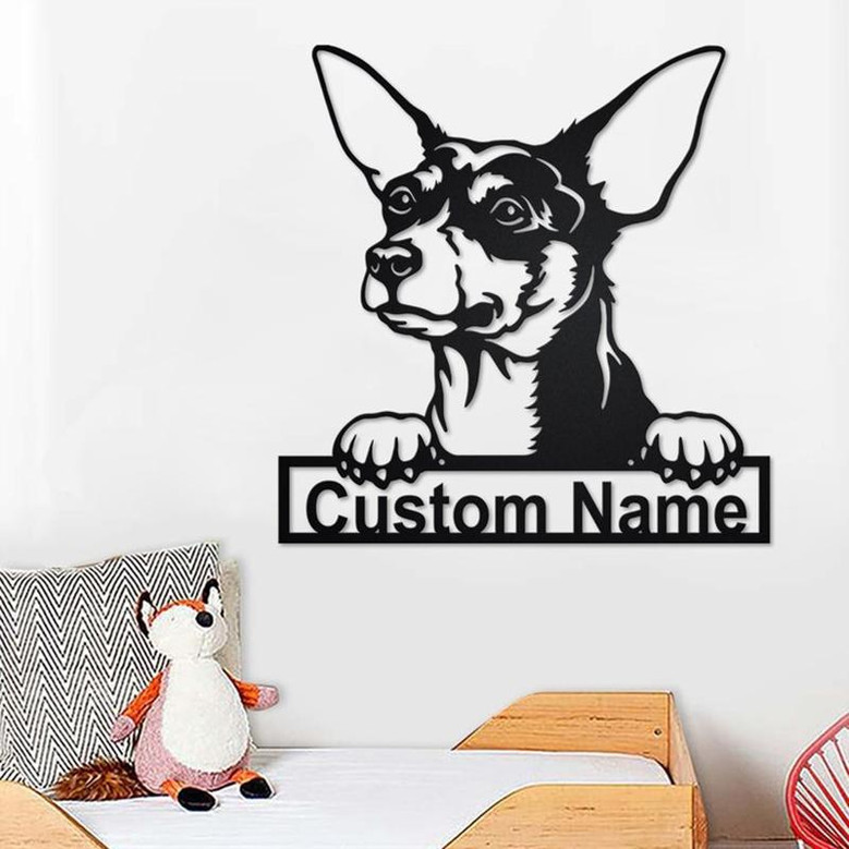 Custom Toy Fox Terrier Dog Metal Wall Art, Personalized Toy Fox Terrier Name Sign Decoration For Room, Toy Fox Terrier Home Decor,Custom Dog