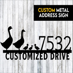 Duck And Ducklings Custom Metal Address Sign Custom Address Sign Farm Address Sign 14g Steel