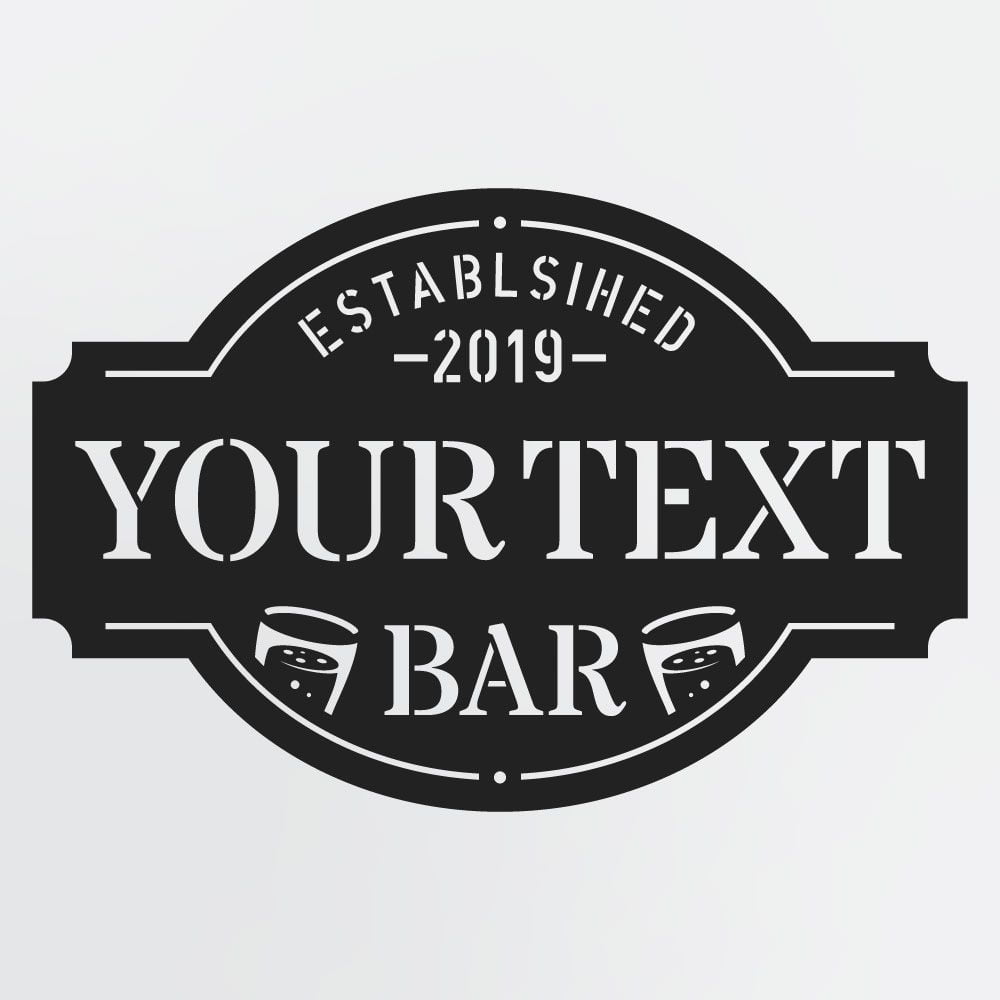 Custom Metal Bar Sign With Name & Established Date, Personalized Metal Wall Art For Bar