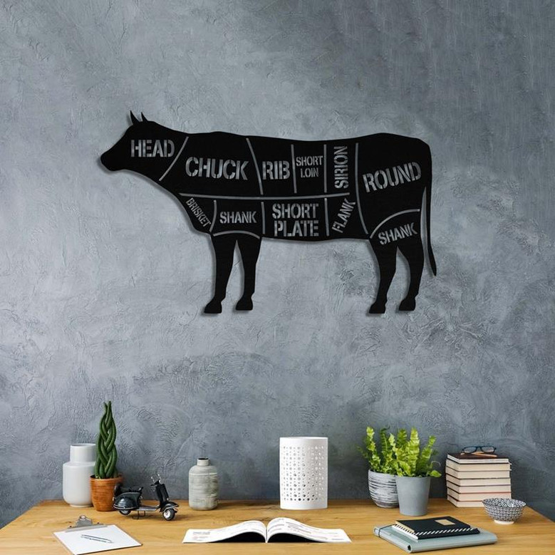 Cow Catlle Metal Farm Sign Monogram Custom Outdoor Indoor Coop Farmhouse Front Gate Entry Road Barn Silo Stable Wall Decor Art Gift