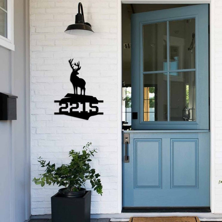 Deer Last Name Sign, Metal Deer Sign, Antler Wall Sign, Hunting Present, Man Gift, Deer Family Name Sign, Hunter Valentines Gift, Camp Sign