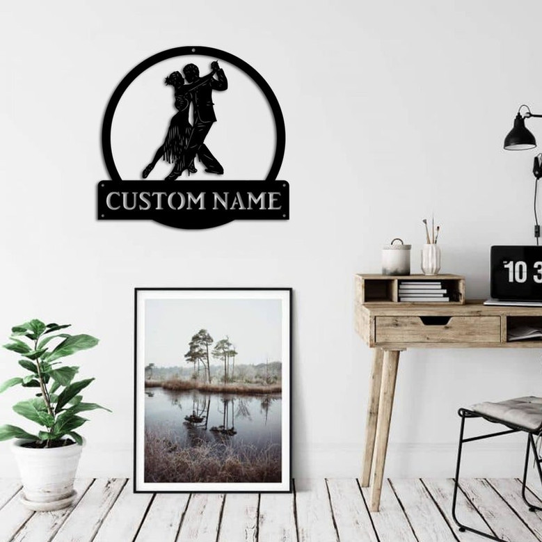 Personalized Tango Dance Monogram Metal Sign Art, Custom Tango Dance Metal Sign, Tango Dance Lover Sign Decoration For Living Room