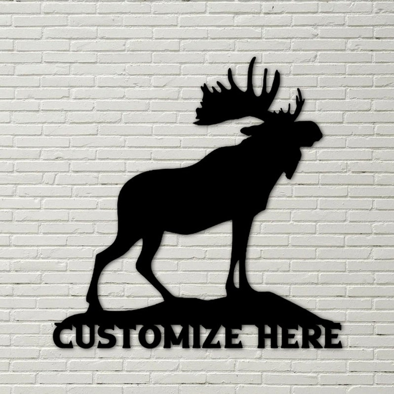 Moose Sign, Customizable Metal Home Decor, moose metal sign, moose metal art, custom moose, moose mountain, moose animals