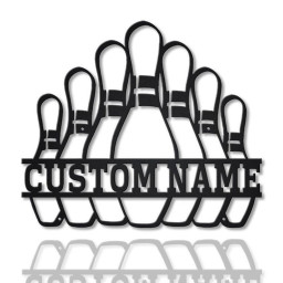 Personalized Bowling Pin Metal Sign | Custom Bowling Metal Sign | Sport Gifts | Birthday Gift | Bowling Sign