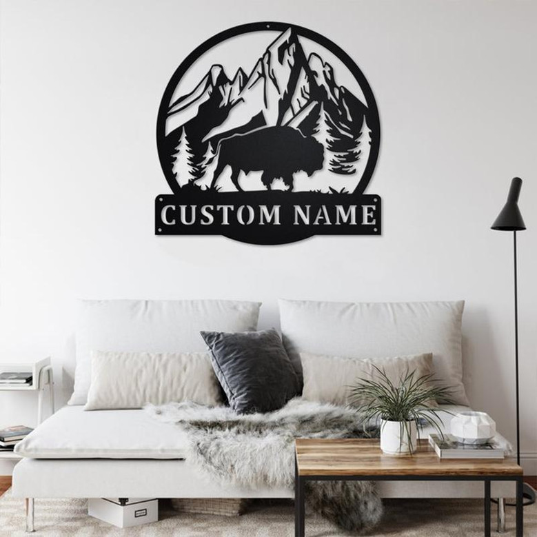 Personalized Bison Metal Sign | Bison Metal Wall Art | Bison Metal Sign | Bison Lover | Bison Gift | Bison