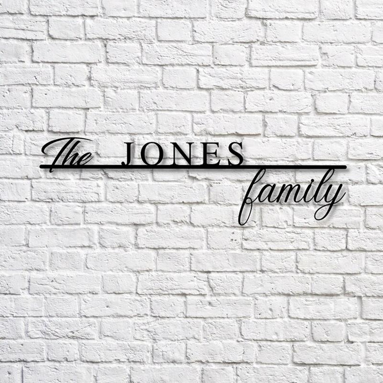 Last Name Metal Signs Personalized Metal Sign Custom Last Name Sign Family Name Sign Metal Wall Art Split Monogram Personalized Wedding Gift