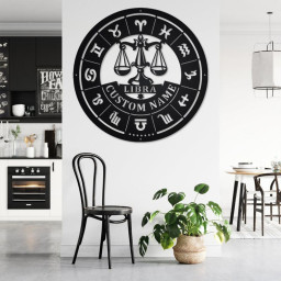 Custom Libra Zodiac Metal Wall Art, Personalized Libra Zodiac Name Sign Decoration For Room, Horoscope Home Decor, Custom Libra Zodiac