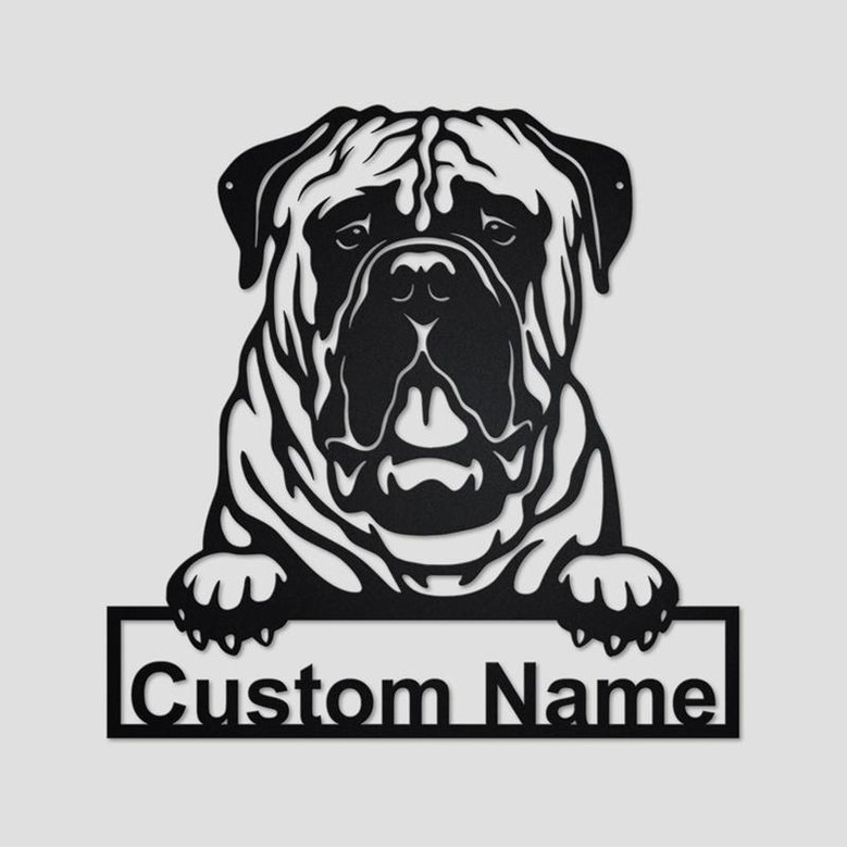 Personalized Bullmastiff Dog Metal Sign | Bullmastiff Dog Metal Wall Art | Dog Metal Sign| Bullmastiff Dog Gift | Bullmastiff Dog Lover Gift