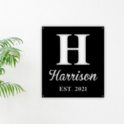 Personalized Family Name Sign with Established Date, Metal Last Name Sign,Custom Metal Sign, Personalized Metal Sign, Outdoor Signs, Metal