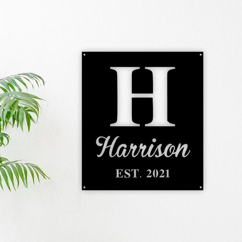 Personalized Family Name Sign with Established Date, Metal Last Name Sign,Custom Metal Sign, Personalized Metal Sign, Outdoor Signs, Metal