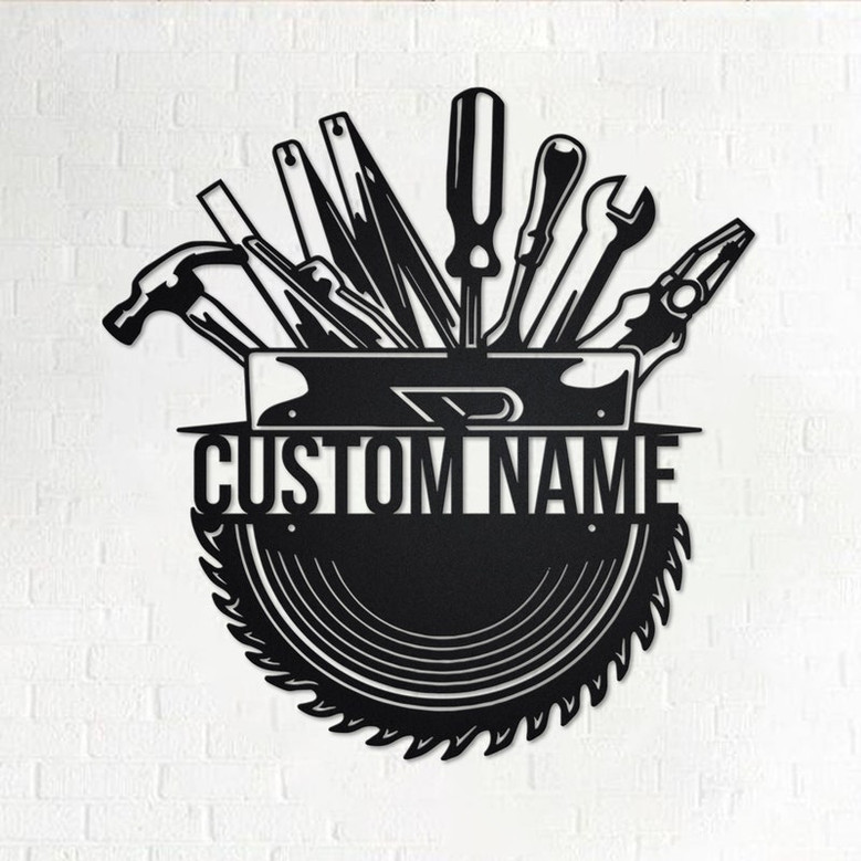 Custom Repair Tools Metal Wall Art, Personalized Handyman Name Sign Decoration For Room, Repair Tools Metal Home Decor, Custom Repair Tools
