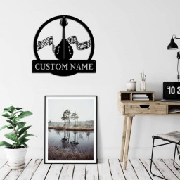 Personalized Mandolin Monogram Metal Sign Art Custom Mandolin Metal Sign Mandolin Gifts For Gift Musical Instrument Gift