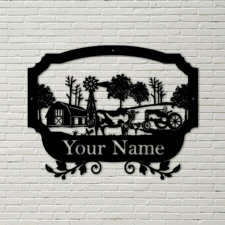 Farm Life Scenery Metal Sign Personalized Farmhouse Sign Custom Farm Decor Custom Farmhouse Decor Metal Farm Sign Farm House Decor
