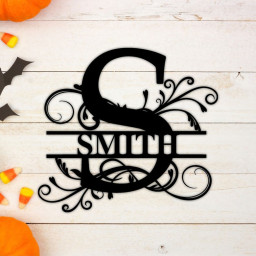 Personalized Family Name Metal Sign-Housewarming Gift-Metal Monogram Sign-Door Hanger-Last Name Sign-Wedding Gift