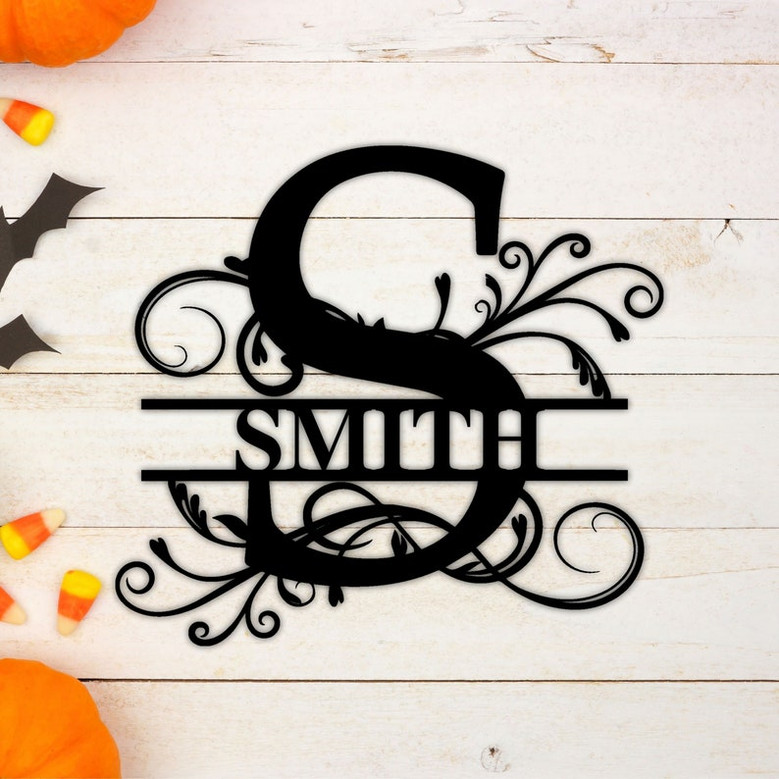 Personalized Family Name Metal Sign-Housewarming Gift-Metal Monogram Sign-Door Hanger-Last Name Sign-Wedding Gift