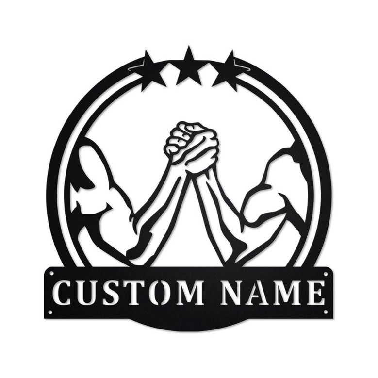 Personalized Arm Wrestling Metal Sign | Arm Wrestling Metal Wall Art | Arm Wrestling Metal Sign | Arm Wrestling Gift | Arm Wrestler Gift