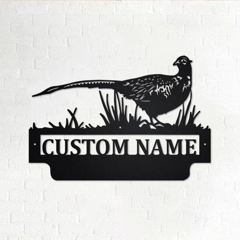 Custom Pheasant Metal Wall Art, Personalized Pheasant Name Sign Decoration For Room, Pheasant Home Decor