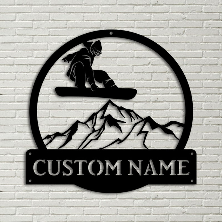 Personalized Snowboarding Metal Sign Art, Custom Snowboarding Metal Sign, Snowboarding Lover Sign Decoration For Living Room