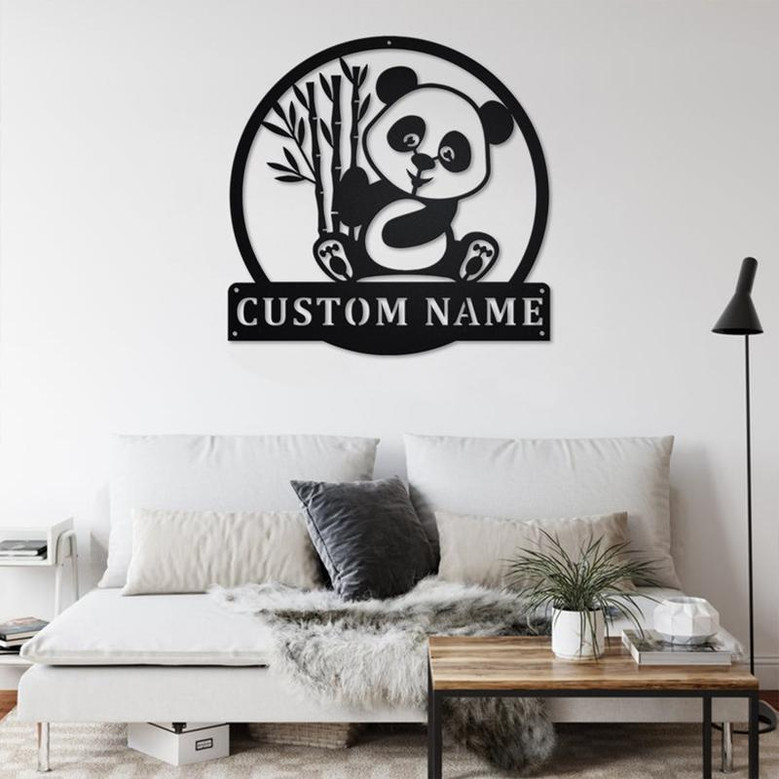 Personalized Panda Bear Metal Sign | Panda Bear Metal Wall Art | Panda Bear Metal wall Decor | Panda Bear Lover Gift | Custom Panda Bear