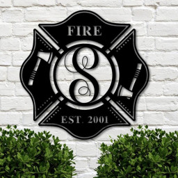 Firefighter Gift, Firefighter Maltese Metal Cross, Firefighter Gift Idea, Custom Metal Fire Department Sign, Fireman gift