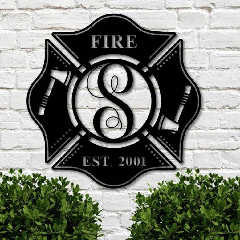 Firefighter Gift, Firefighter Maltese Metal Cross, Firefighter Gift Idea, Custom Metal Fire Department Sign, Fireman gift