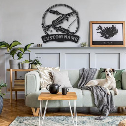 Personalized Haike Fishing Fish Pole Monogram Metal Sign Art , Haike Fishing Fish Metal Sign , Fishing Lover Sign Decoration For Living Room