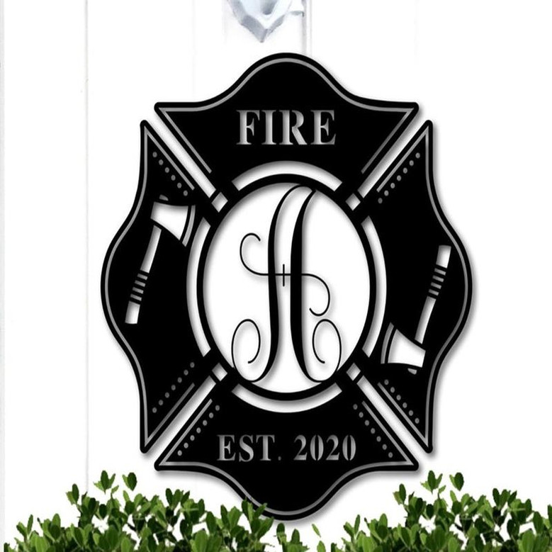 Firefighter Gift, Firefighter Maltese Metal Cross, Firefighter Gift Idea, Custom Metal Fire Department Sign, Fireman gift