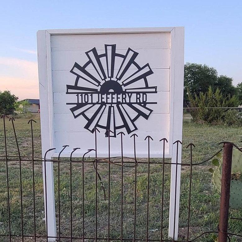 Windmill Metal Art WindMill Custom Name Home Decor