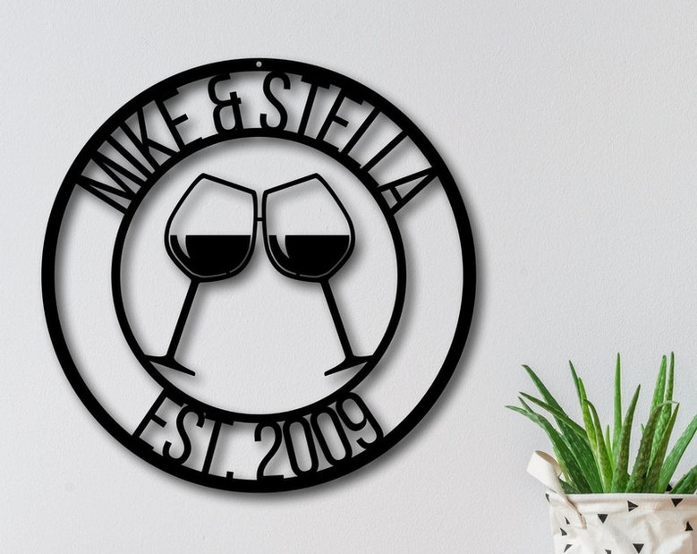 Custom Wine sign-Metal Wine name sign-Mothers Day Gift-Kitchen Wine sign-Outdoor decor-Metal sign-personalized metal Wine Sign-Vino