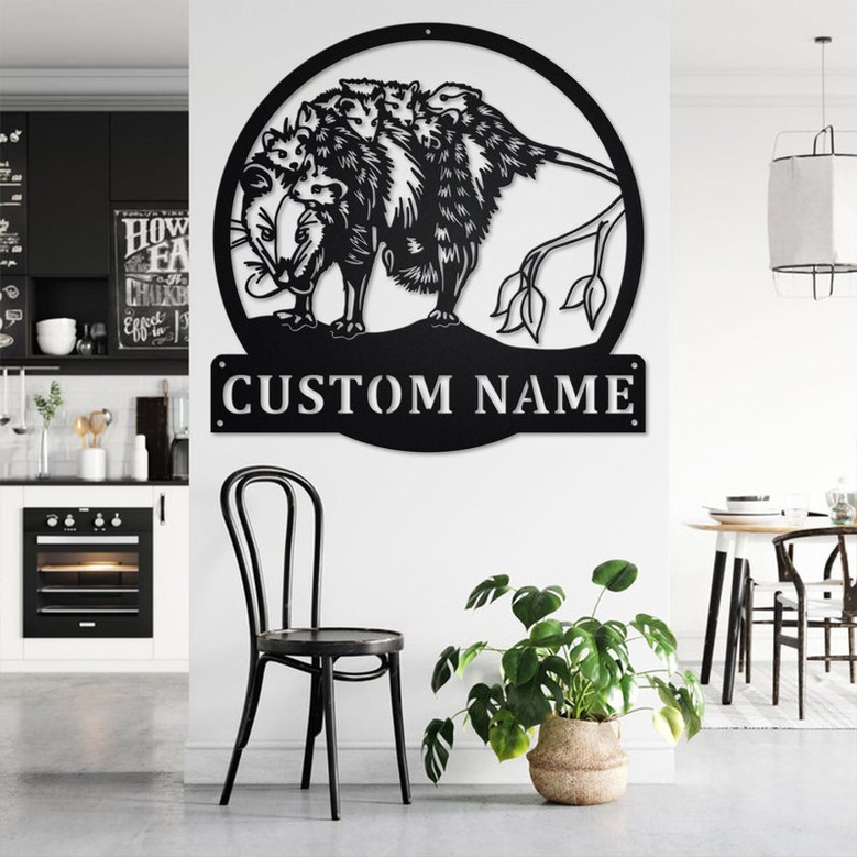 Custom Opossum Metal Wall Art, Personalized Opossum Name Sign Decoration For Room, Opossum Metal Home Decor, Custom Opossum, Opossum Animals