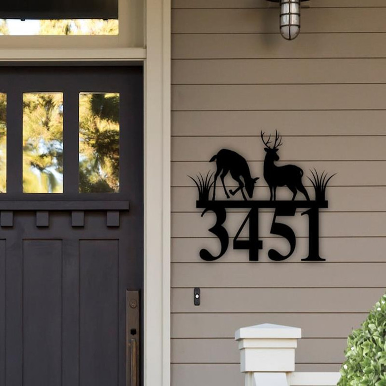 Wilderness Address Sign - Metal House Number Sign Outdoor - Address Plaque - Housewarming Gift