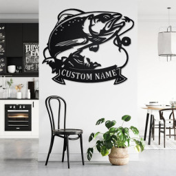 Custom Trout Fishing Metal Wall Art, Personalized Trout Fish Name Sign Decoration For Room, Trout Fishing Home Decor, Custom Trout Fish
