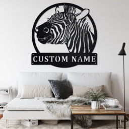 Custom Zebra Metal Wall Art, Personalized Zebra Name Sign Decoration For Room, Zebra Metal Home Decor, Custom Zebra, Zebra Metal Wall Decor