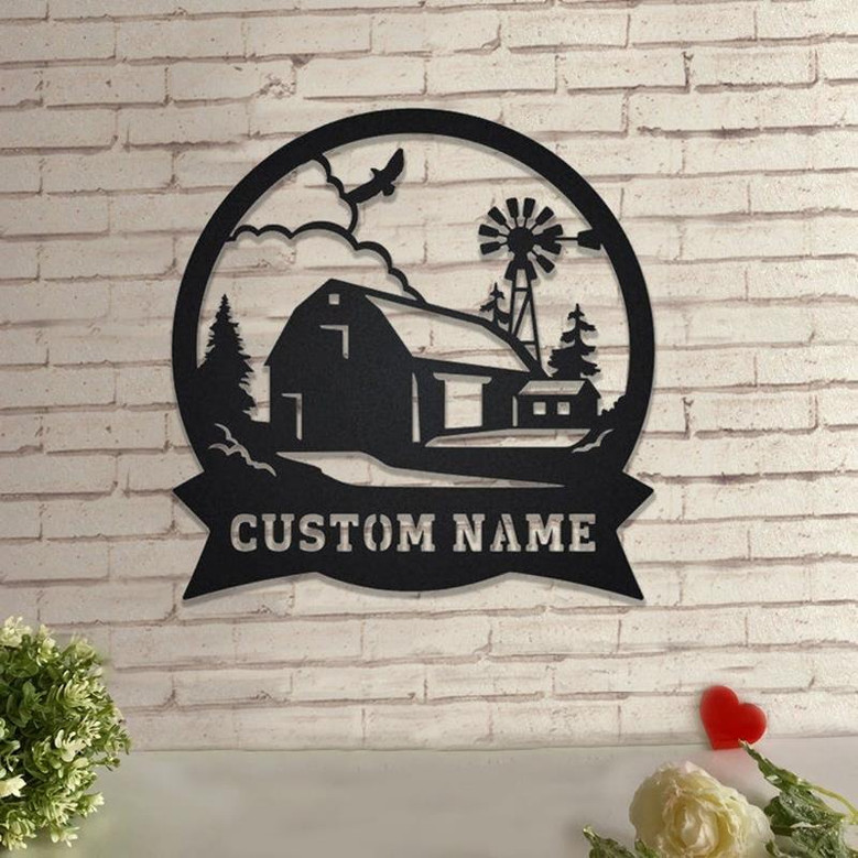 Farmhouse Personalized Metal Sign Custom Metal Farm Sign Farmhouse Decor Family Name Sign Metal Sign For Farmer Housewarming Gift