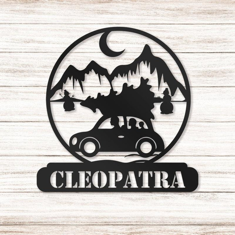 Custom Christmas Tree Car Metal Sign, Personalized Family On Christmas Sign, Family Christmas Gift, Housewarming Gifts