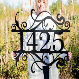 House Number Metal Address Sign, Custom Address Decor, House Warming Gift, Front Door Sign