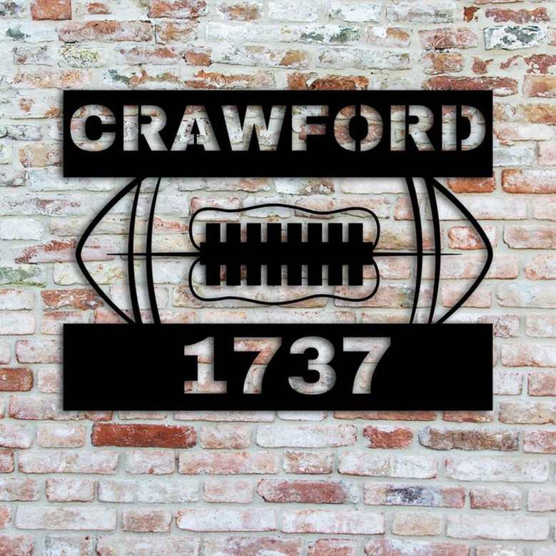 Custom Metal Football Sign, Home Decor, sports wall hanging, football wall hanging, custom home decor, custom football decor, gift for son