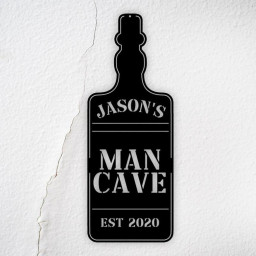 Personalized Fathers Day Gift, Mancave Sign, Metal Man Cave Sign, Custom Metal Sign, Personalized Metal Sign for Men, Whiskey Bottle Sign