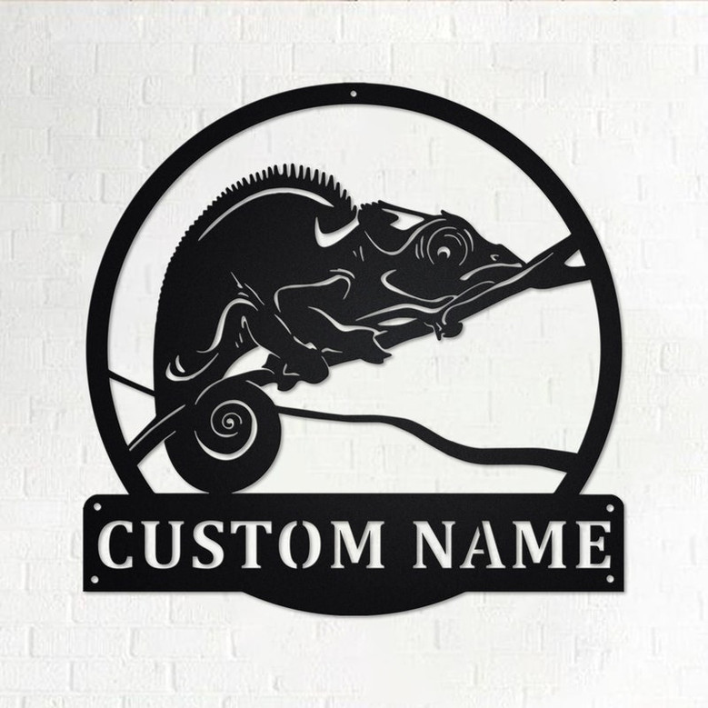 Custom Chameleon Metal Wall Art, Personalized Chameleon Name Sign Decoration For Room, Chameleon Home Decor, Custom Chameleon, Chameleon