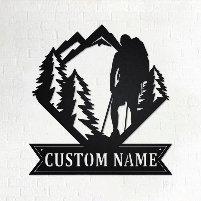 Custom Hiker Metal Wall Art, Personalized Hiker Name Sign Decoration For Room, Hiking Home Decor, Custom Hiker, Custom Hiking, Hiker Gift
