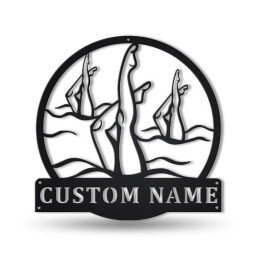 Personalized Artistic Swimming Monogram Metal Sign Art ,Custom Artistic Swimming Metal Sign, Swimming Lover Sign Decoration For Living Room