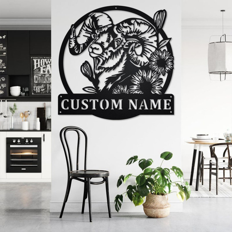 Custom Rams Metal Wall Art, Personalized Rams Name Sign Decoration For Room, Rams Home Decor, Custom Rams, Rams Metal Decor, Rams Lover Gift