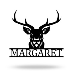 Personalized Deer Head Metal Signs, Custom Text Metal Signs, Antlers Signs, Front Door Decor, Deer Monogram, Wall Decor Rustic Home