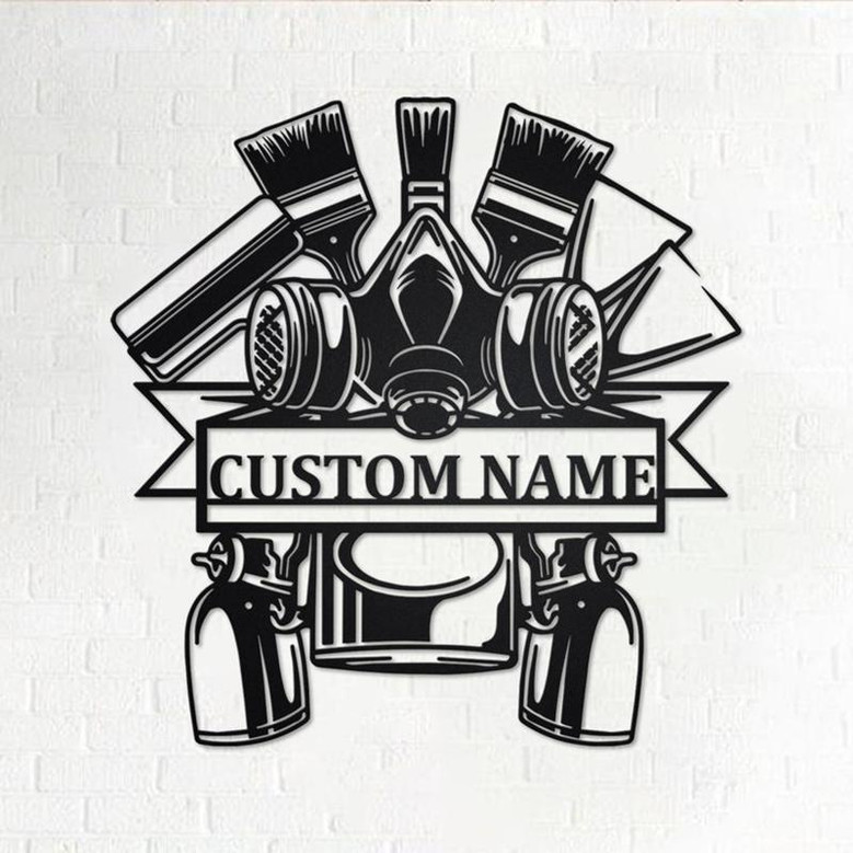 Custom Painter Metal Wall Art, Personalized Painter Name Sign Decoration For Room, Painter Metal Home Decor, Custom Painter, Painter Tools