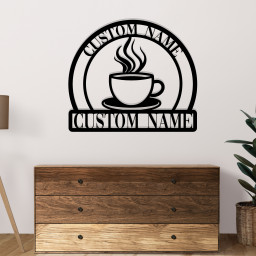Custom Coffee Metal Sign Coffee Shop Decor