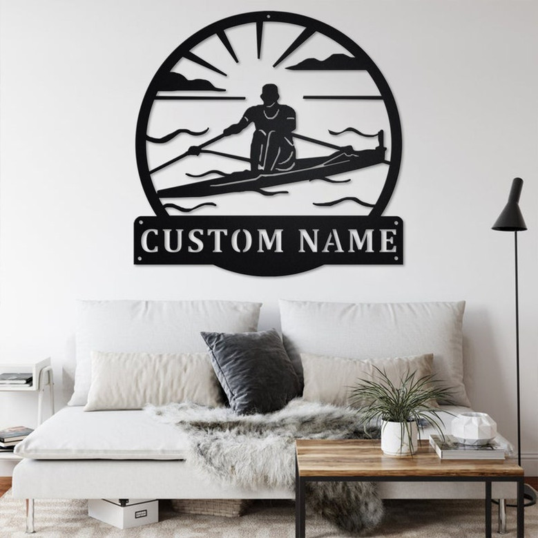 Custom Sculling Metal Wall Art, Personalized Sculling Name Sign Decoration For Room, Sculling Metal Home Decor, Custom Sculling, Sculling