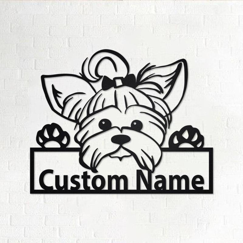 Custom Yorkie Dog Metal Wall Art, Personalized Yorkie Dog Name Sign Decoration For Room, Yorkie Dog Home Decor, Custom Dog, Yorkie Dog