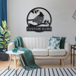Personalized Cardinals Birds Monogram Metal Sign Art Custom Cardinals Birds Metal Sign Cardinals Birds Lover Sign Decoration For Living Room